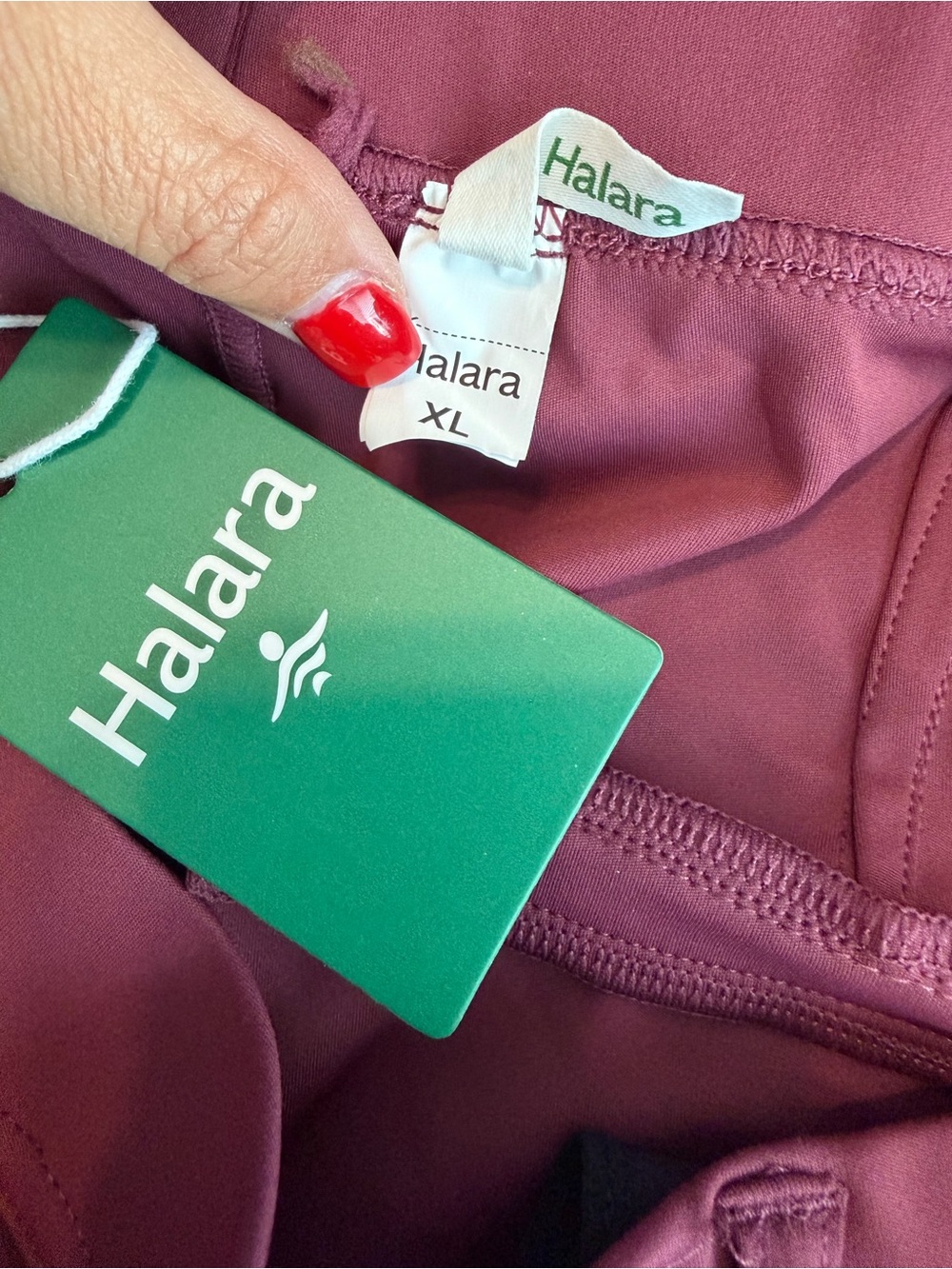 HALARA Burgundy Wide-Leg Pull-On Pants - Picture 4 of 4